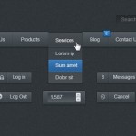 Minimalist Dark Psd Web UI Set