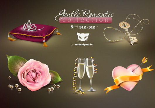 Gentle Romantic Icon set