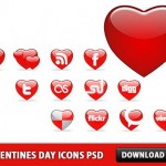 Valentines Day Icons PSD