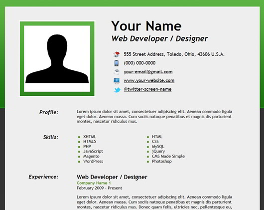 Create an HTML5 Microdata Powered Resume
