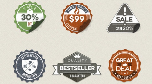 Modern Vintage Stickers Badges