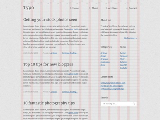 Typography Based Blog Layout in HTML5
