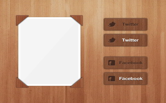 Wood Social Button & Thumbnail