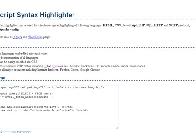 Jush JavaScript Syntax Highlighter