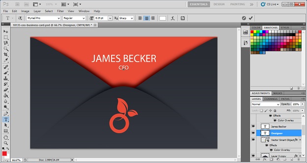 edit business card design