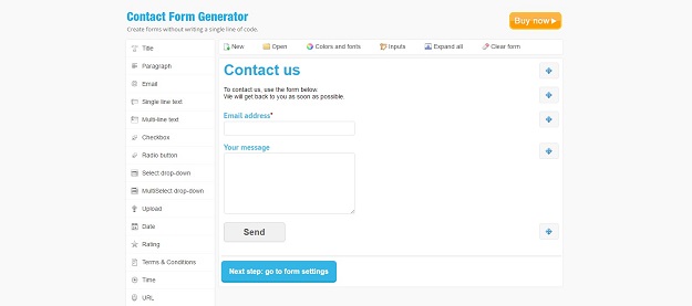 contact form generator