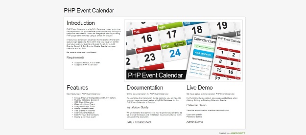 php event calendar