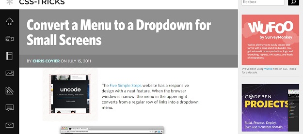 Convert a Menu to a Dropdown for Small Screens