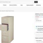 Staples 4-Drawer Letter Size Vertical File Cabinet